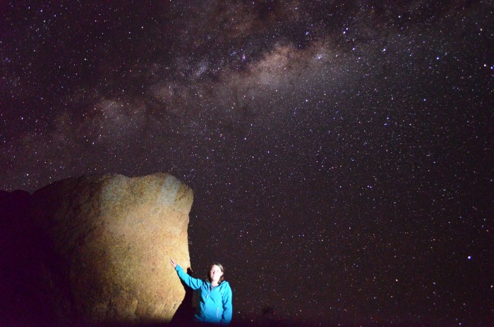 A Gap Africa volunteer under a beautiful star system