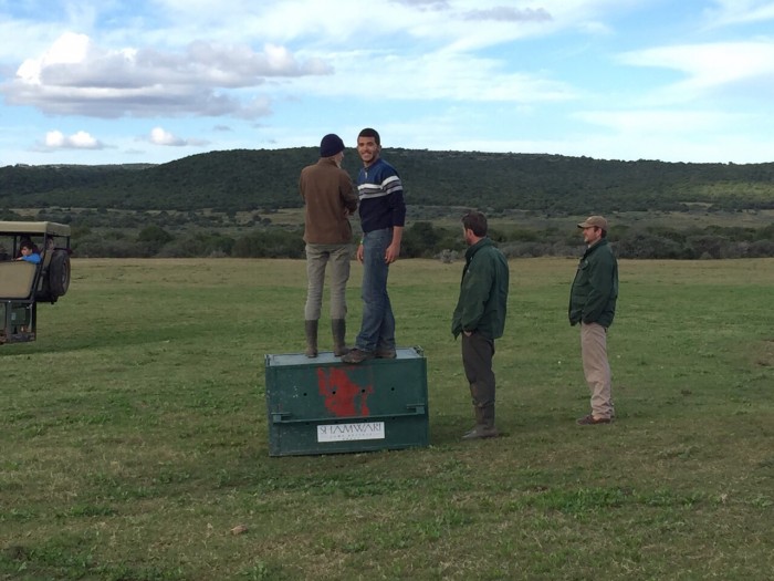 volunteers on the "Pre" Vet Eco Experience release a cheetah into the wild